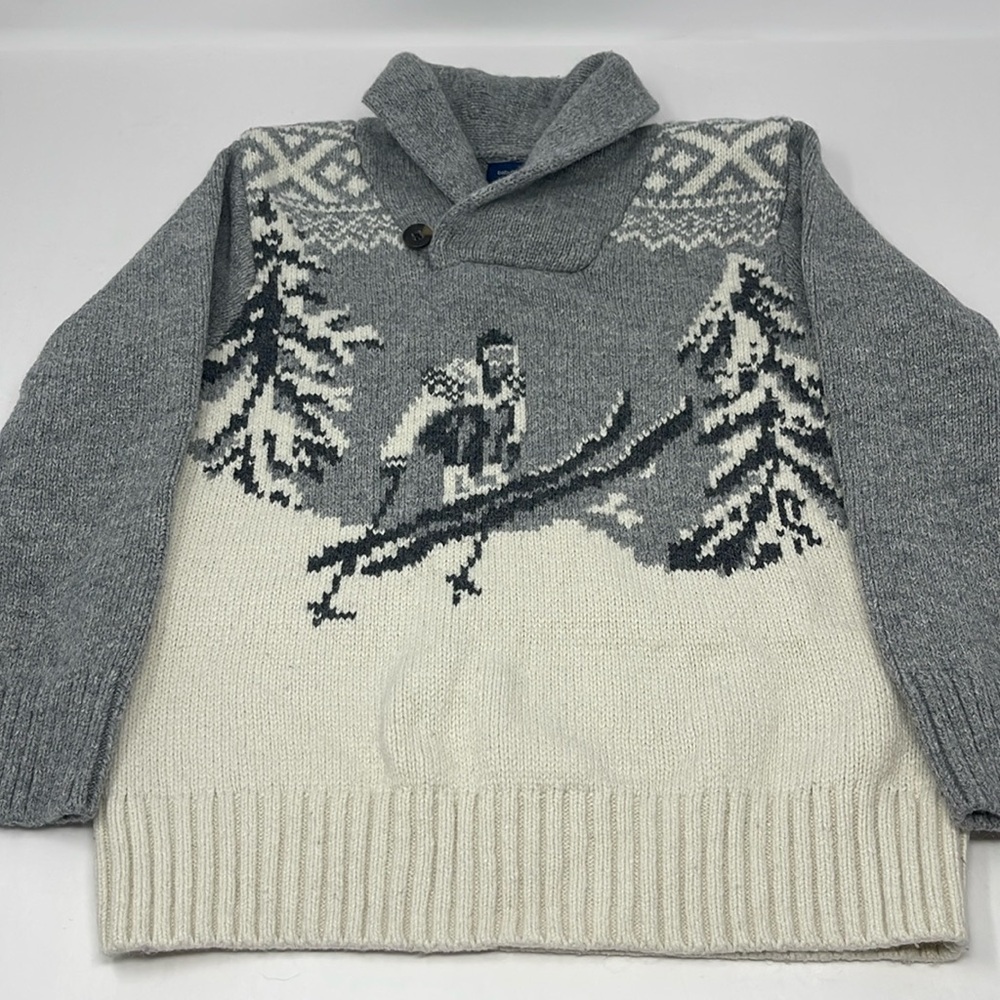 BABY GAP: Knit Sweater, Ski Jump. Size Toddler 5 Years. Gray/Cream.